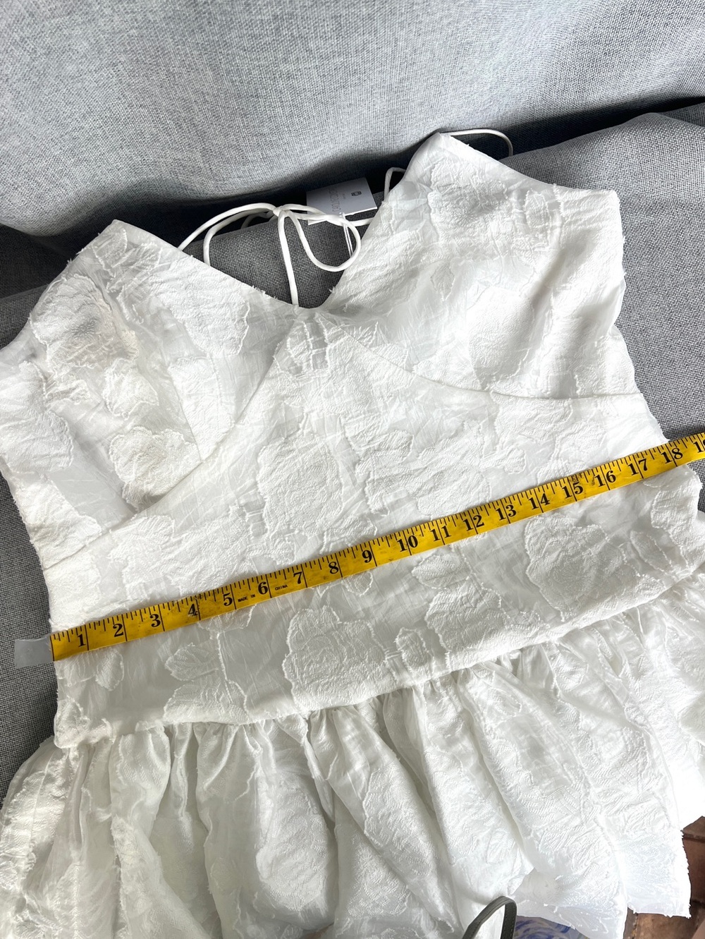 Caroline Constas  jacquard puff skirt spaghetti straps mini dress size white - Picture 14 of 15